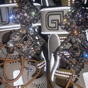 Gucci Mesh Fabric Tinsel Sport Sandals